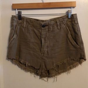 Free People Tan/Beige Cut Off Shorts.